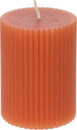 Sveča rebrasta Pillar 8cm, oranž
