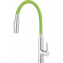 Kuhinjska pipa stoječa Zumba Slim z fleksibilnim izlivom, 2-funkcijska, zelena, FERRO